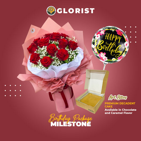 flower delivery Philippines, birthday flower package, Ecuadorian rose bouquet Philippines, birthday cake delivery, chocolate cake Philippines, premium birthday gifts, Happy Birthday balloon, milestone birthday celebration package, online flower shop Philippines.