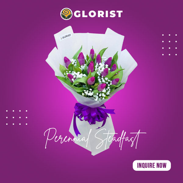 Graceful bouquet: 12 purple tulips with gypsophila fillers in Korean wrap with satin ribbon - beautiful flower arrangement for special occasions - flower delivery to Barangay Santo Cristo, Quezon City and Barangay Katipunan, Quezon City