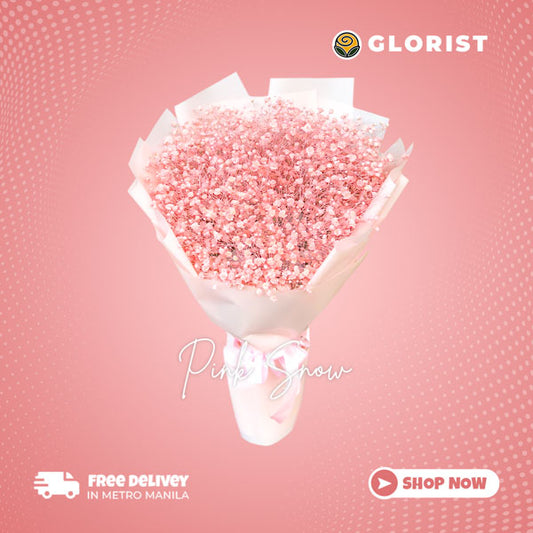 Delightful bouquet: Pink gypsophila delicately painted in Korean-style wrap with satin ribbon - charming flower arrangement for special occasions - flower delivery to Barangay Talon Dos, Las Piñas City and Barangay Talon Uno, Las Piñas City