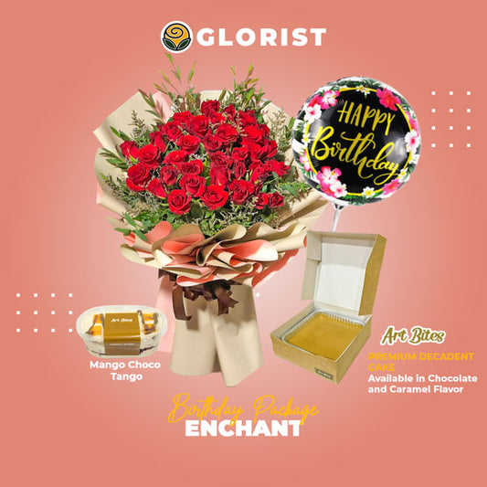 flower delivery Philippines, birthday flower package, red rose bouquet Philippines, birthday cake delivery, caramel cake Philippines, premium birthday gifts, Happy Birthday balloon, birthday celebration package, Mango Choco Tango delivery, online flower shop Philippines.