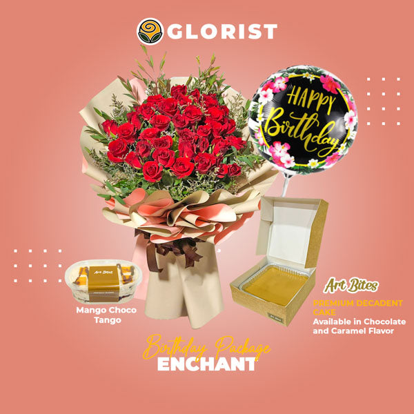 flower delivery Philippines, birthday flower package, red rose bouquet Philippines, birthday cake delivery, caramel cake Philippines, premium birthday gifts, Happy Birthday balloon, birthday celebration package, Mango Choco Tango delivery, online flower shop Philippines.